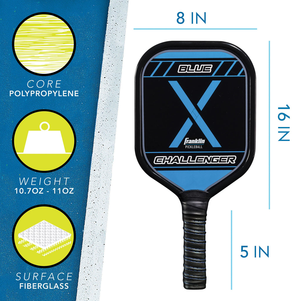Franklin Sports Pickle Ball Paddle and Pickle Ball Starter Set - Includes 2 Aluminum Pickle Ball Paddles and 2 Franklin X-40 Pickle Balls -  App roved