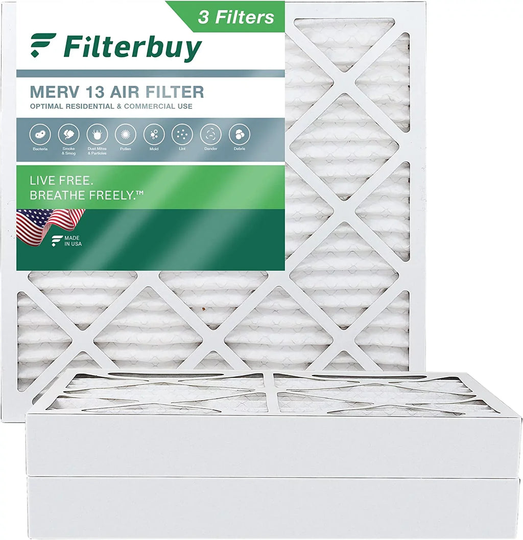Filterbuy 12x12x4  13 Pleated   Furnace Air Filters (3-Pack)