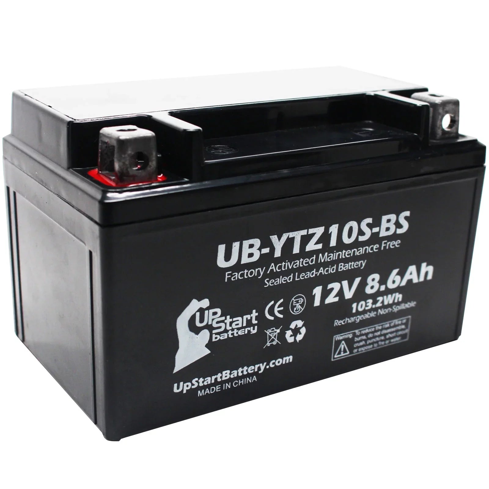 5-Pack UpStart Battery Replacement for 2010 Yamaha YFM35R Raptor 350CC Factory Activated, Maintenance Free,  Battery - 12V, 8.6Ah, -YTZ10S-