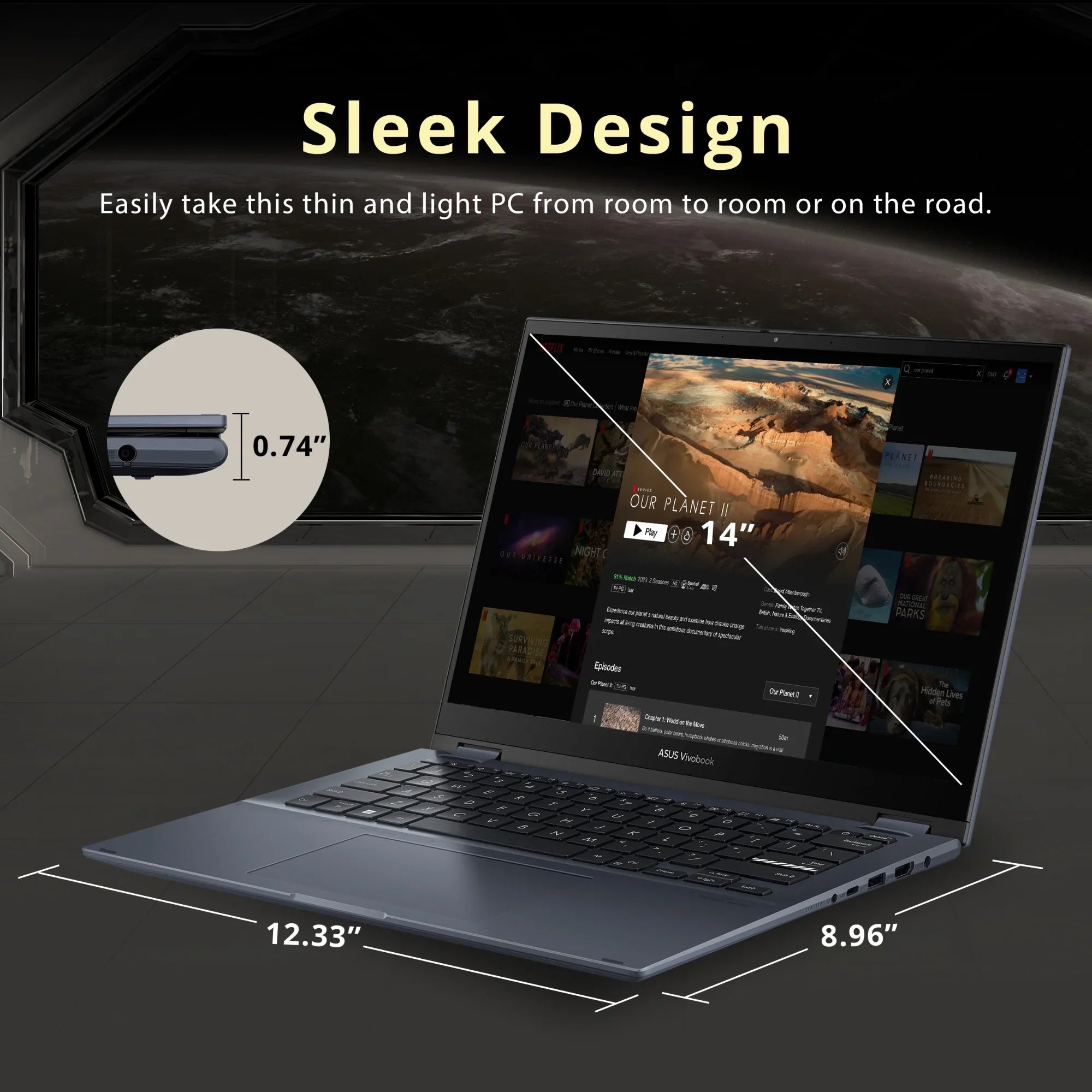 Vivobook S 14 Flip 14"  Touch Display, Intel Core i5-12500H , 8GB DDR4 , 512GB , NumberPad, Thunderbolt 4, Windows 11 Home, Quiet Blue, Hotface 32GB  Card