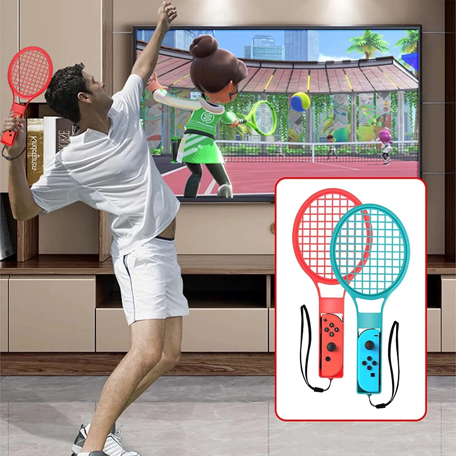 10 in 1 Family Accessories Kit for Switch Sports, Accessories Bundle with Tennis Rackets,Sword Grips,Golf Clubs etc