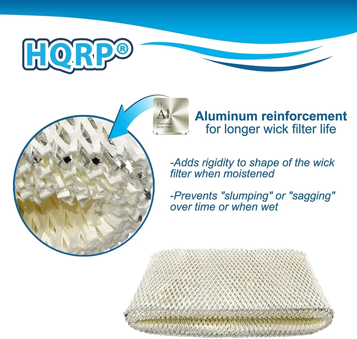 2-Pack Wick Filter for Bionaire BWF75 Filter D Replacement fits BCM3656 BCM3855 BCM3955 Humidifiers