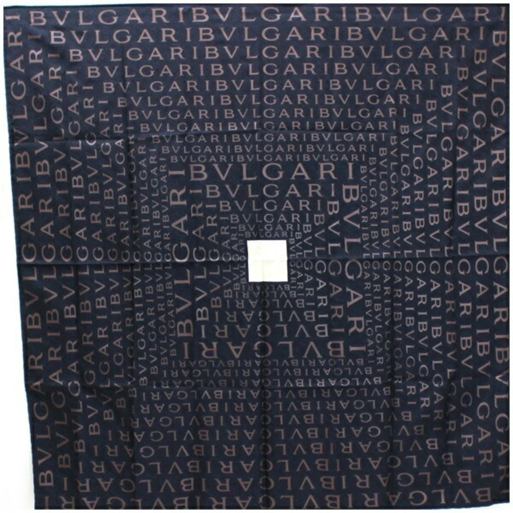 Pre-Owned Bvlgari Mania Silk Scarf Muffler Pattern Black  | Ladies (Good)