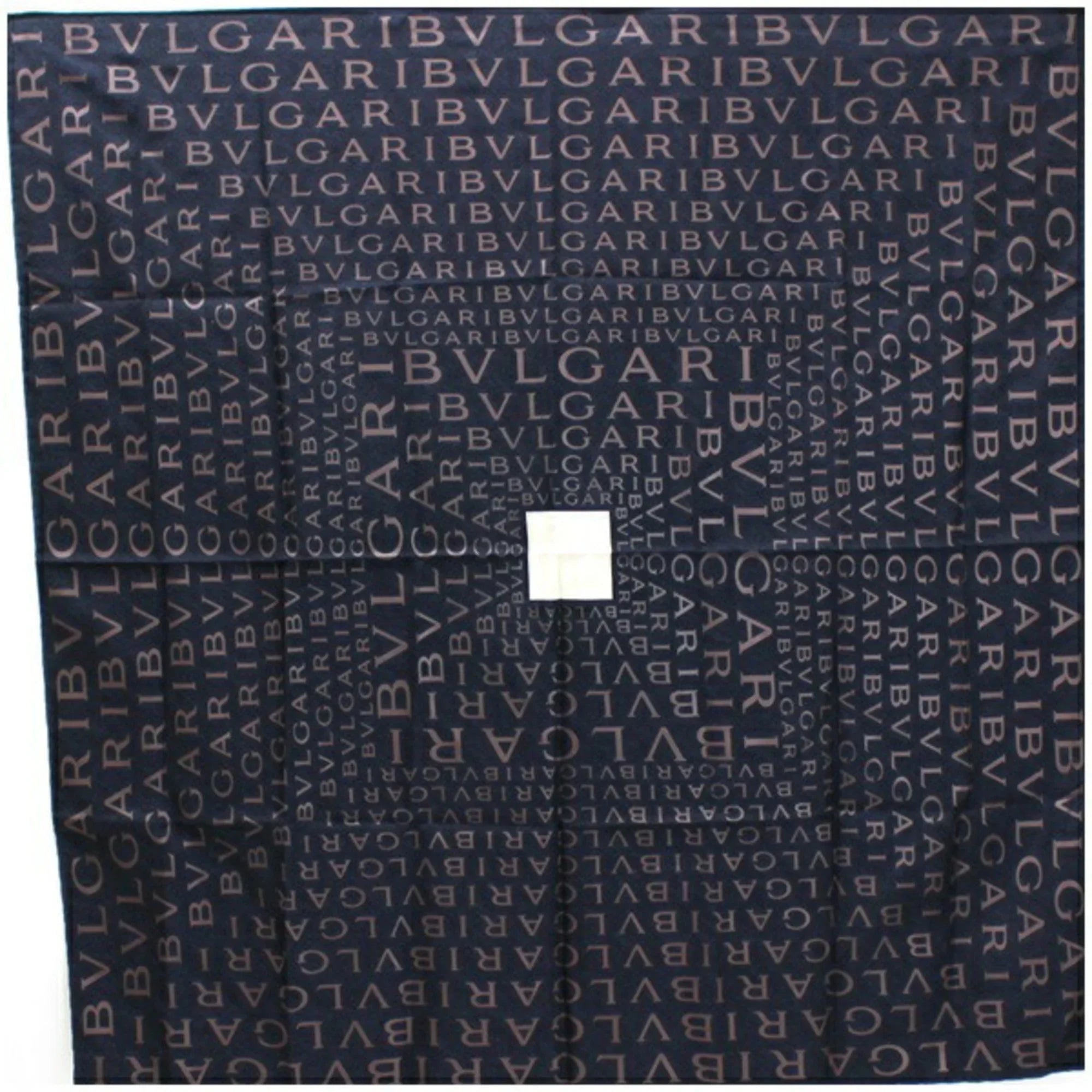 Pre-Owned Bvlgari Mania Silk Scarf Muffler Pattern Black  | Ladies (Good)