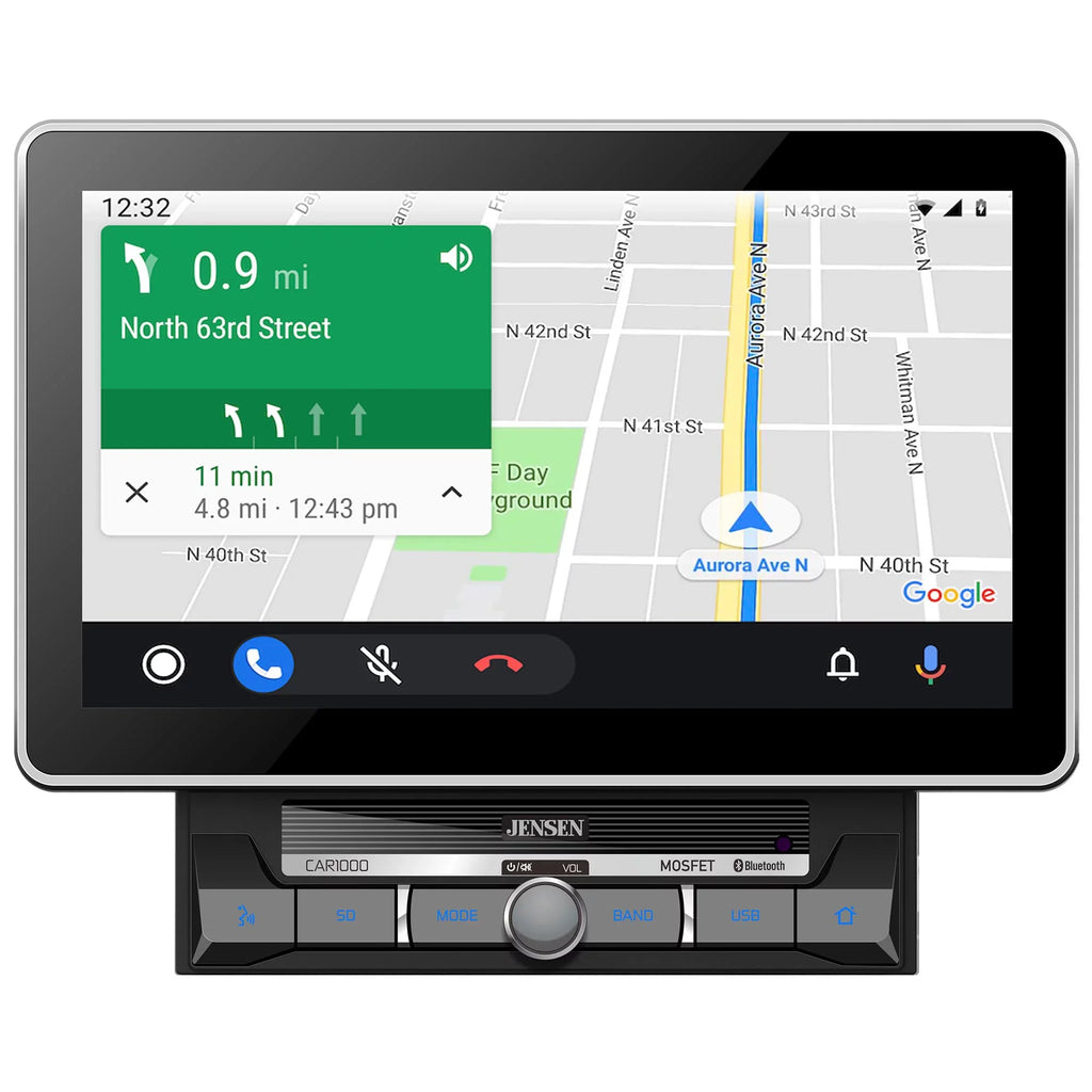 Jensen CAR1000 2 Din 10 in.  Mechlesss Carplay & Android Auto