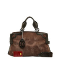 Pre-Owned Cartier Marcello Handbag Brown Suede Leather Ladies  (Good)