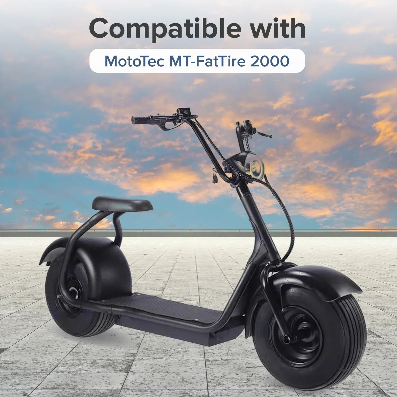 AlveyTech 60 Volt 1500 Watt Hub Motor & 18x9.50-8 Wheel Assembly for Fat Tire Scooters