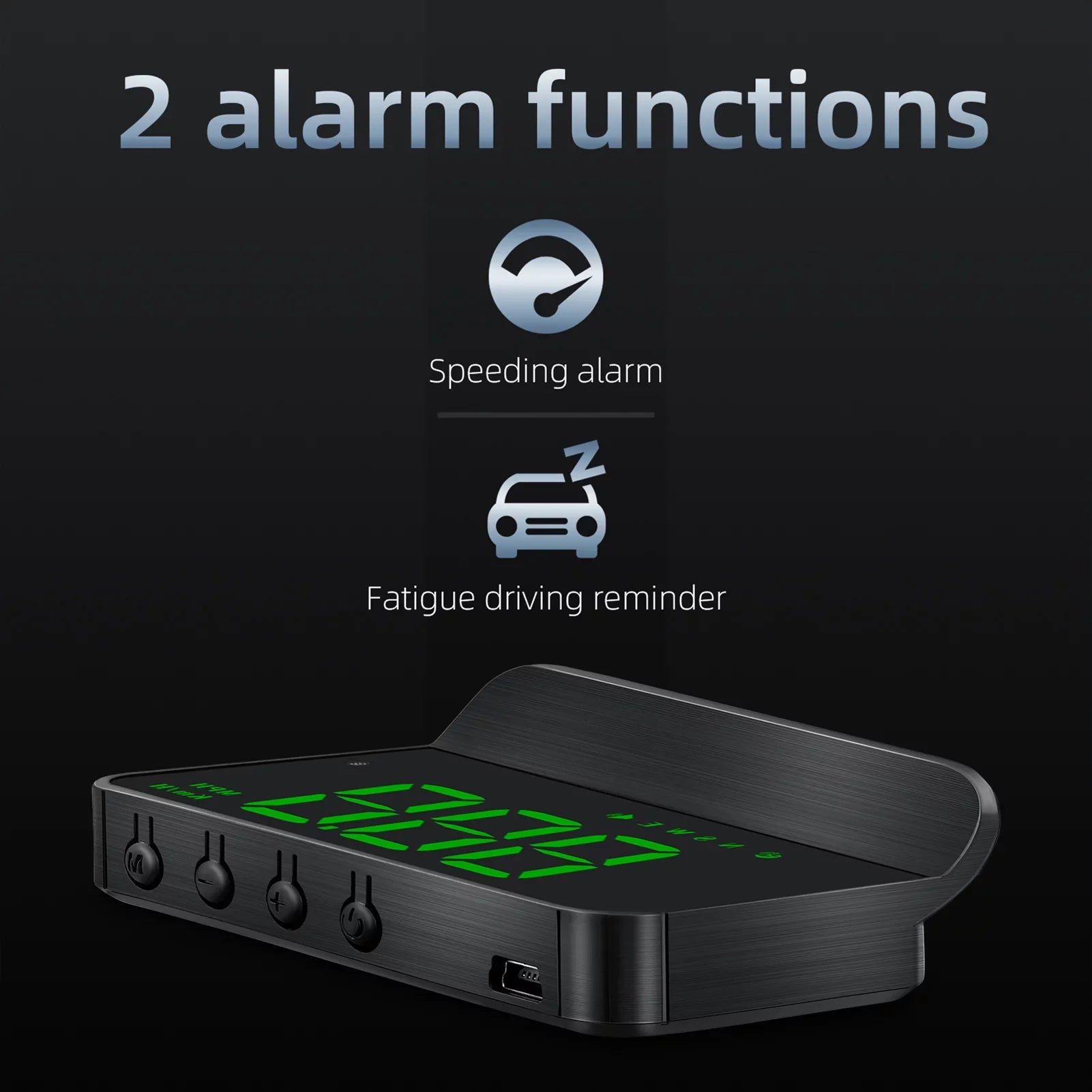 Walmeck Car 3.5 inch Head-up Display Windshield Projecter Digital Vehicle Speedometer  Model Overspeed Warning Fatigue Driving Alarm