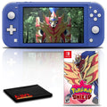 Nintendo Switch Lite (Blue) Gaming Console Bundle with Pokemon Shield