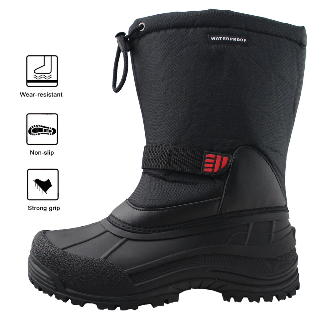 Tanleewa Men's Winter Boots Waterproof Insulated Snow Boots Anti-Slip Shoe Size 11.5 Adult Male