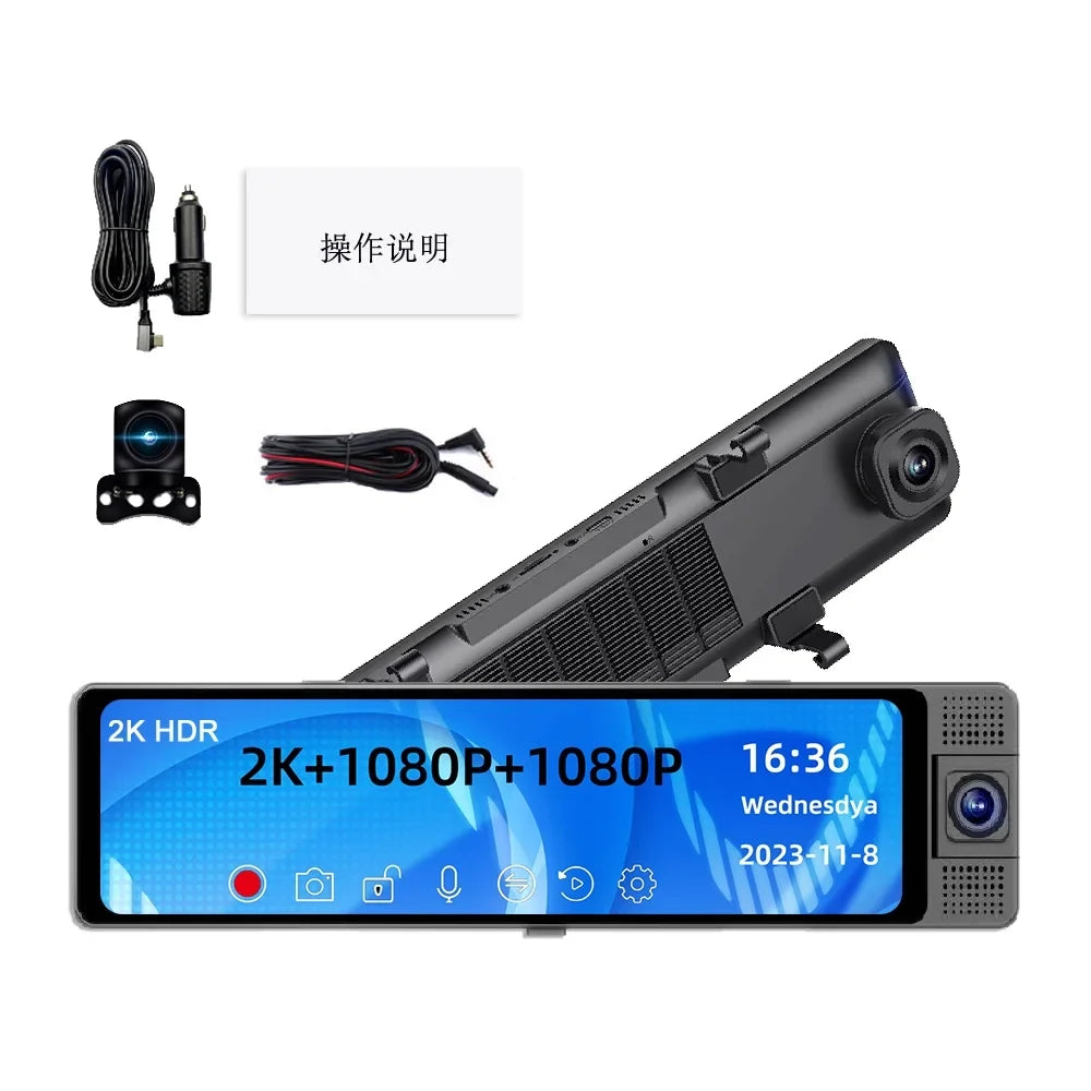 Andoer Dashcam,Dashcam Car Auto Safety Wide Auto Car Rearview Wide Car Auto With Wifi Car Camera Rearview Mirror Car Video Clear Auto Wifi - 3 Cameras Video Car - Dash Cam - Car - Wide Camera Wide 3