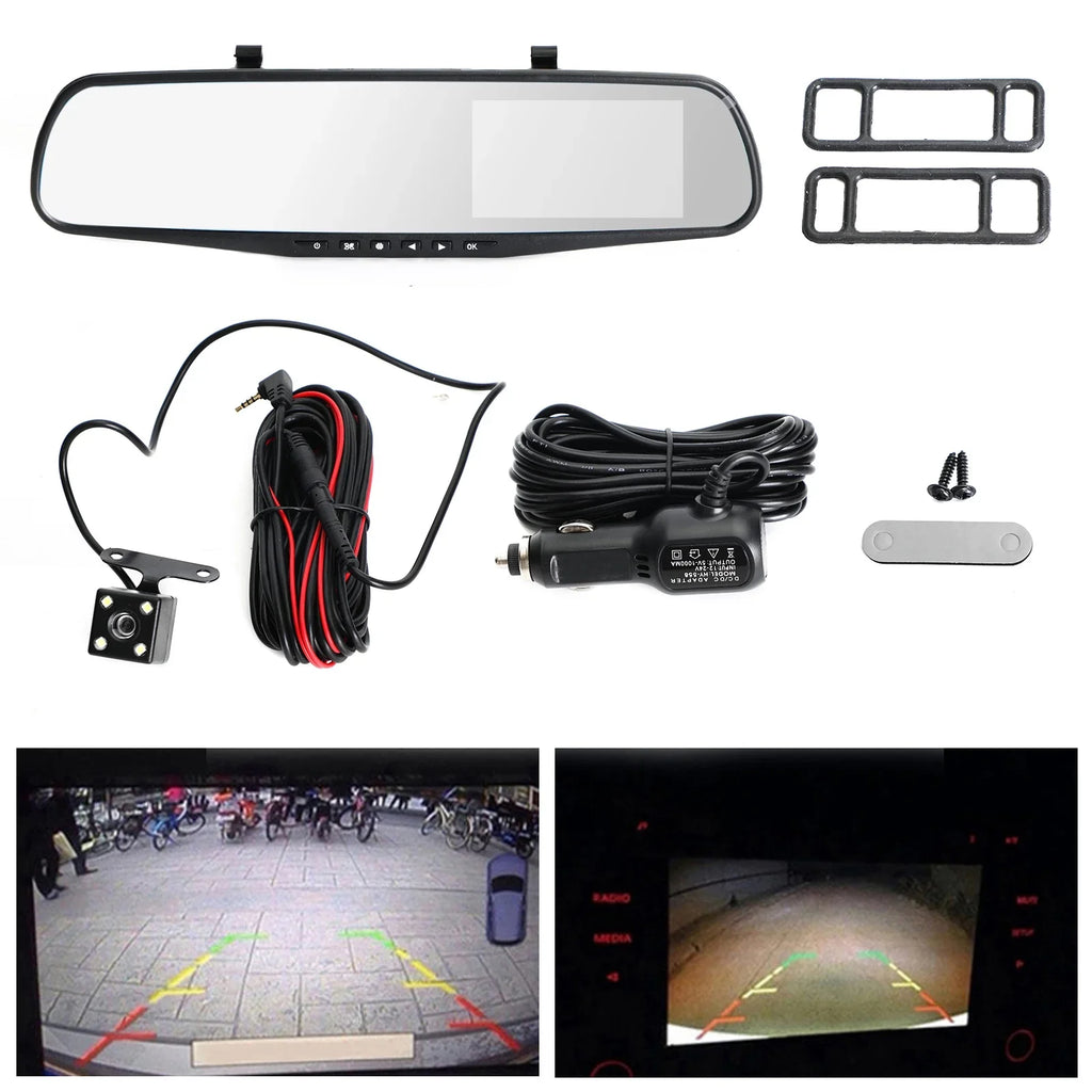 1080P  Rearview Mirror Car  Dual Dash Cam Camera Front Rear Video Recorder