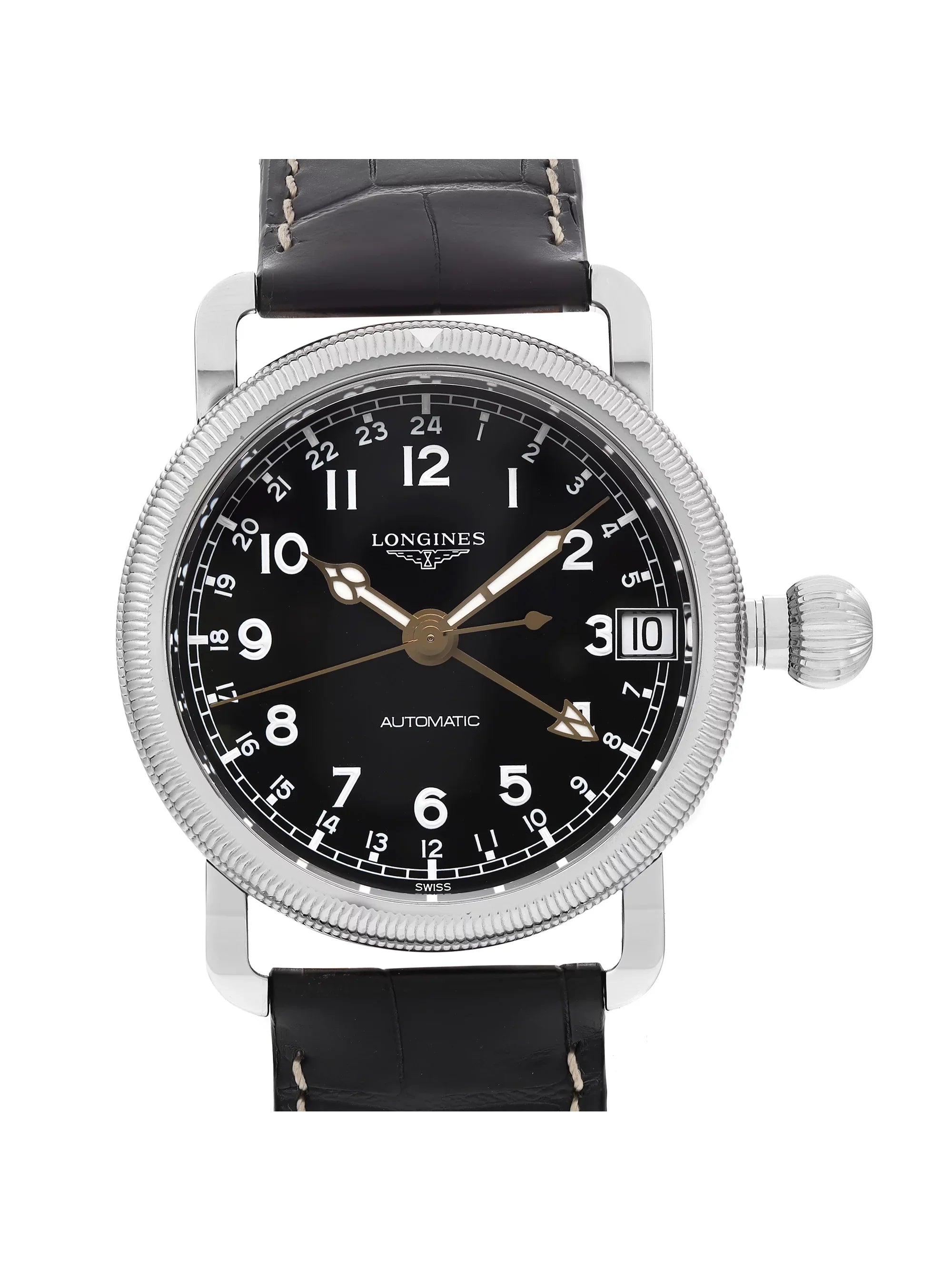 New Longines Heritage Avigation  Steel Black Automatic Watch L2.778.4.53.2