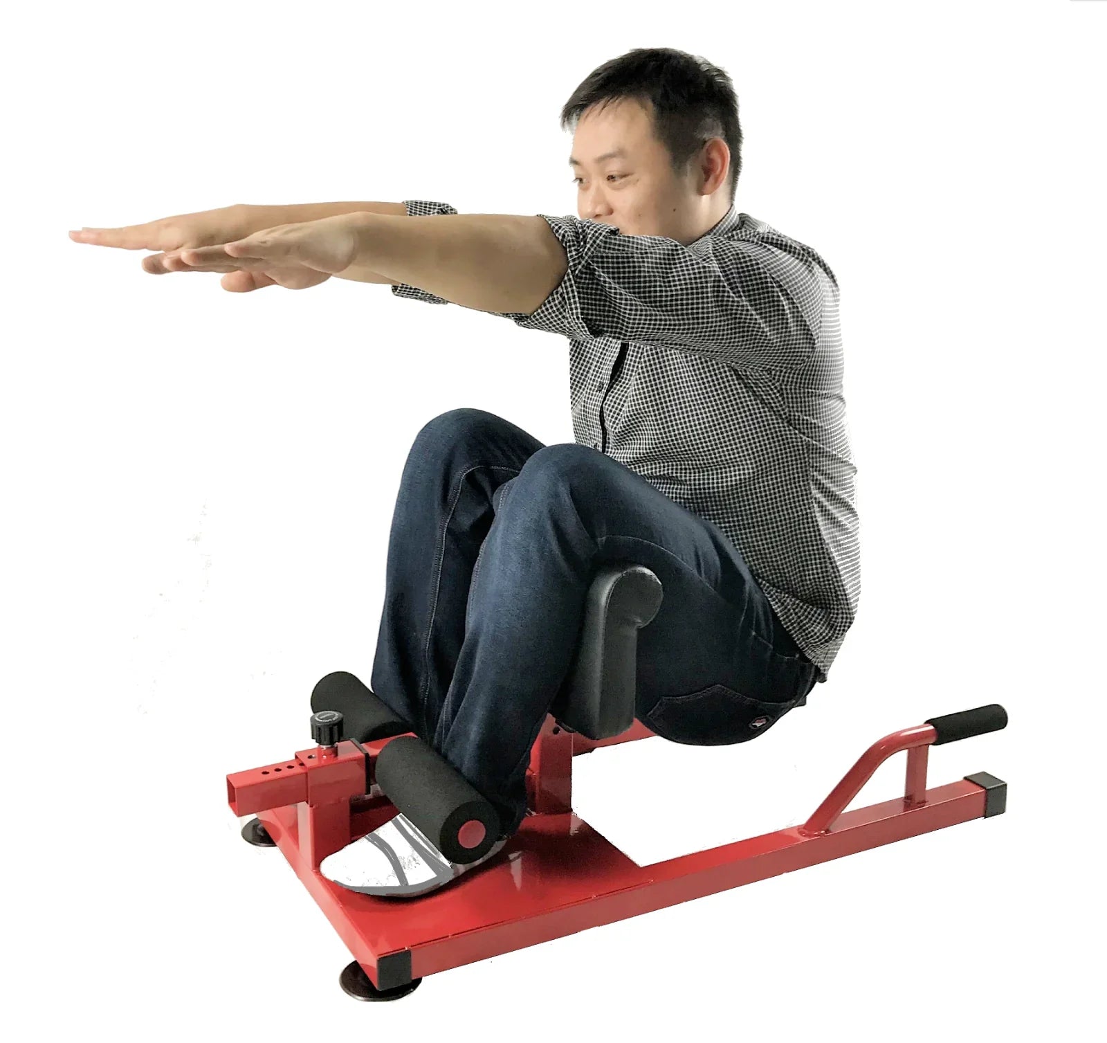 Iron Bar 3-in-1 Sissy Squat & Leg Exercise Bench for Home Gym - Sit-ups