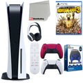Sony Playstation 5 Disc Version (Sony PS5 Disc) with Cosmic Red Extra Controller, Headset, Media Remote, Borderlands 3 Ultimate Edition, Accessory Starter Kit and Microfiber Cleaning Cloth Bundle