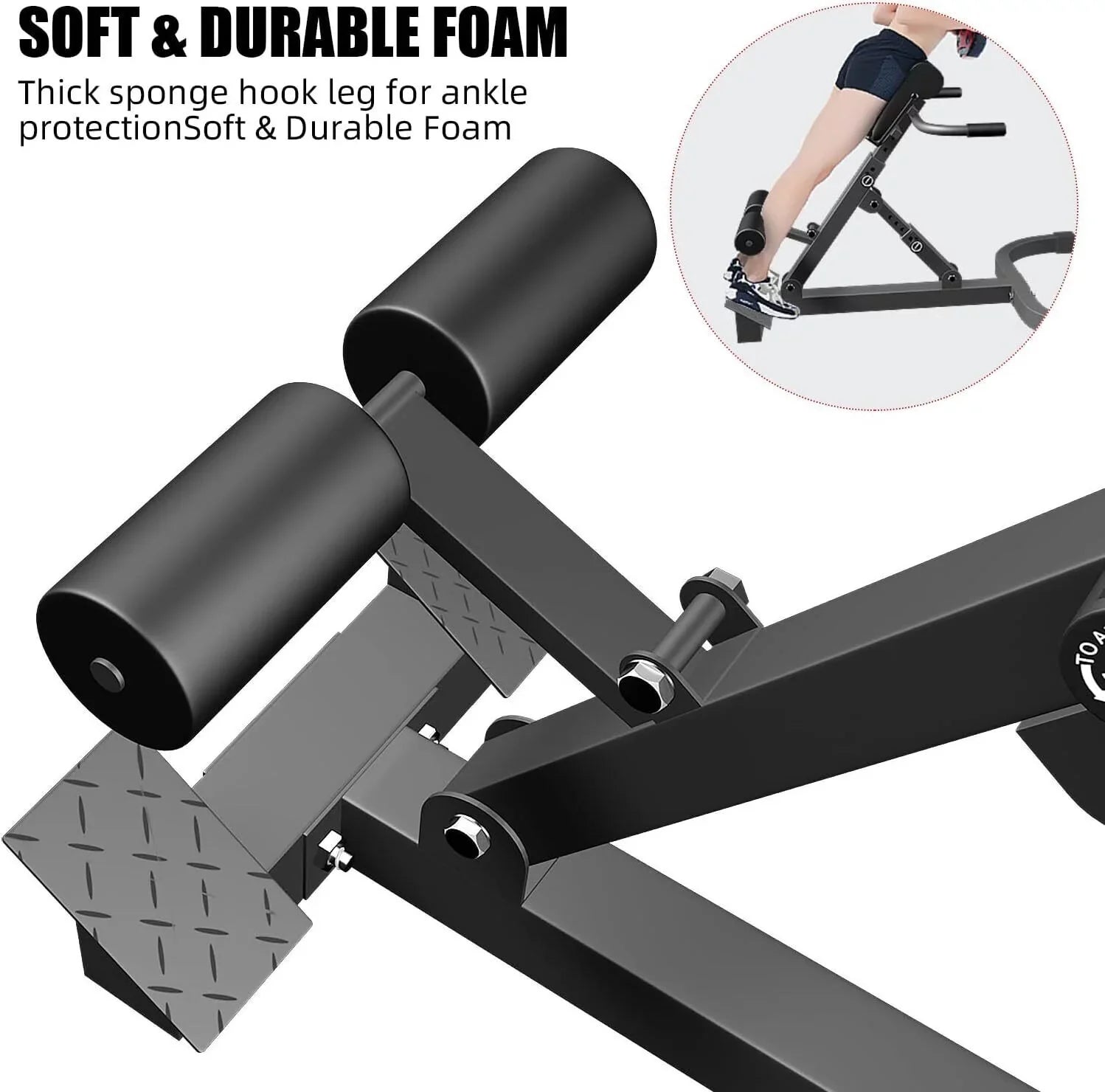 Multi-Functional Bench Roman Chair Back Extension Machine, Adjustable Hyperextension Bench - Hamstring Black 40.55*27.55*44.48 in