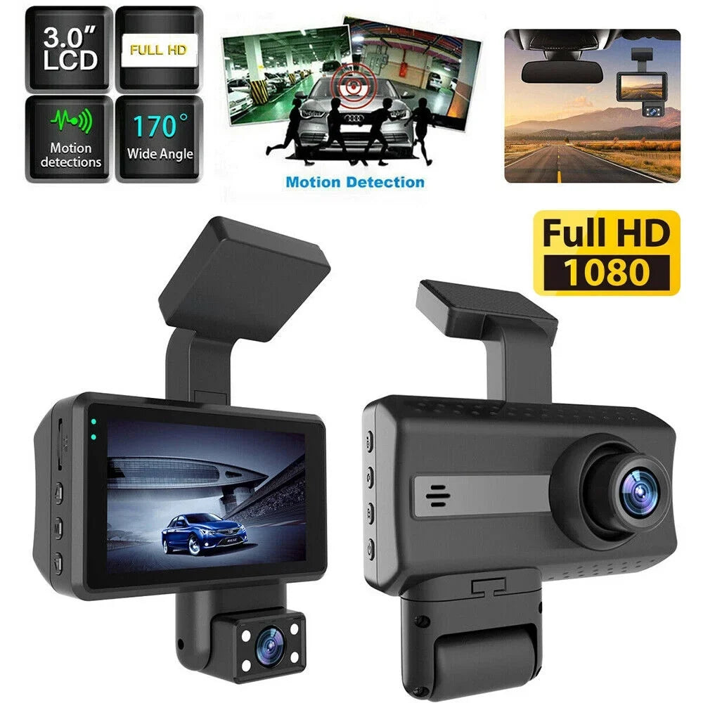 JahyShow Dual Lens Car Dash Cam Recorder: 1080P Front and Rear Camera Video, G Sensor
