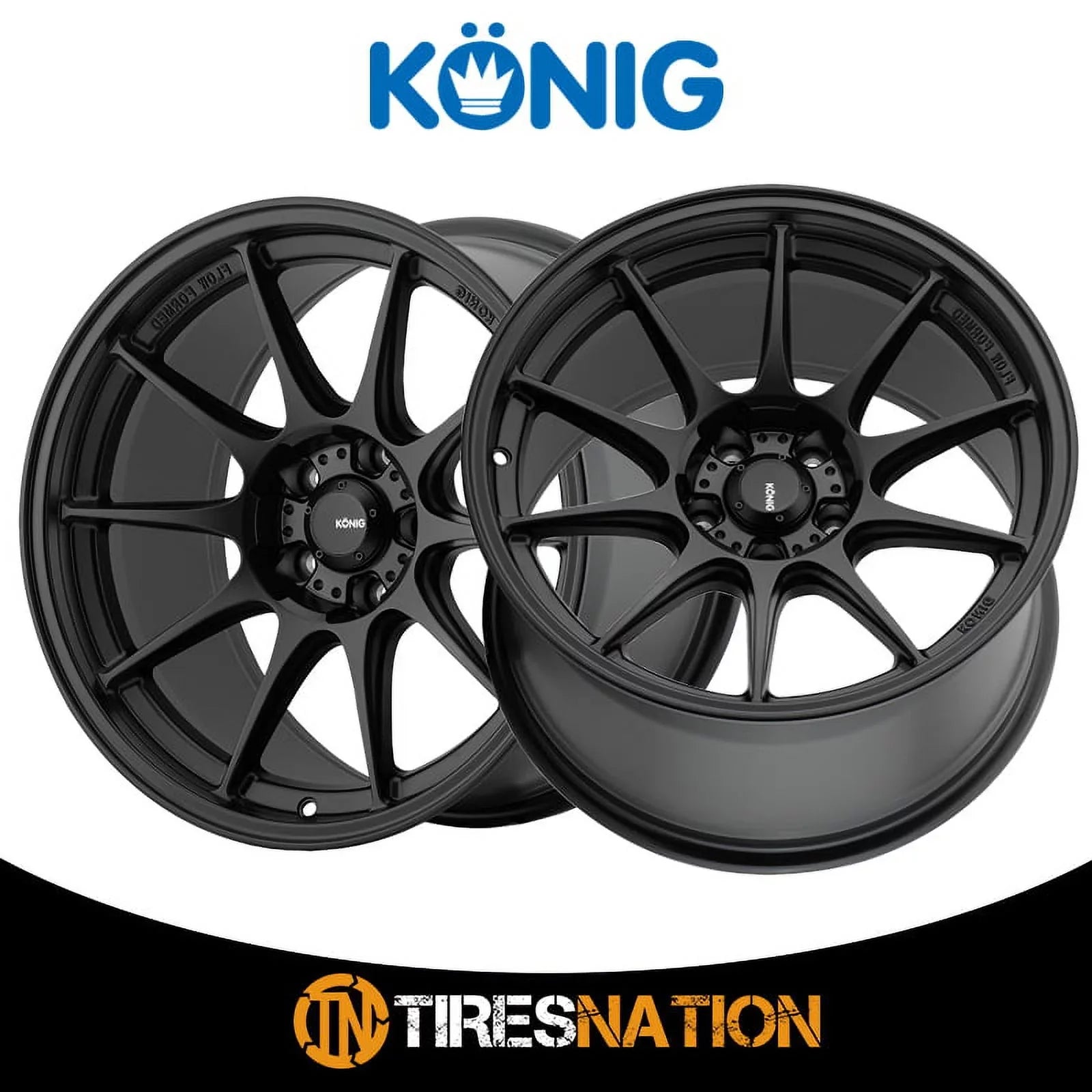 Konig 57B Dekagram 16x8 4x100 +35et Semi-Matte Black Wheel
