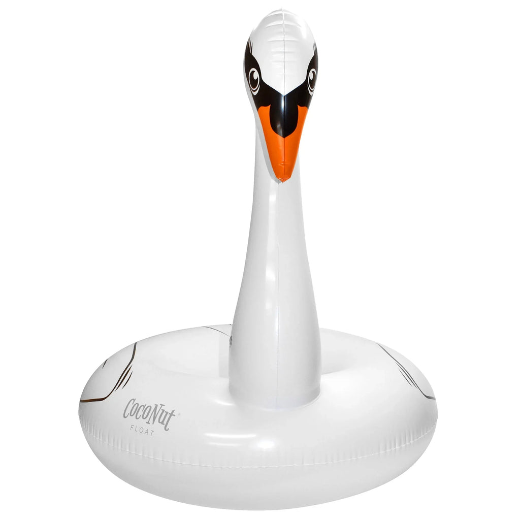 CocoNut Float: Majestic White Swan Pool Ring - 48"x43" Inflatable, Jumbo Round Water Raft, Anti-Leak, Durable, Party