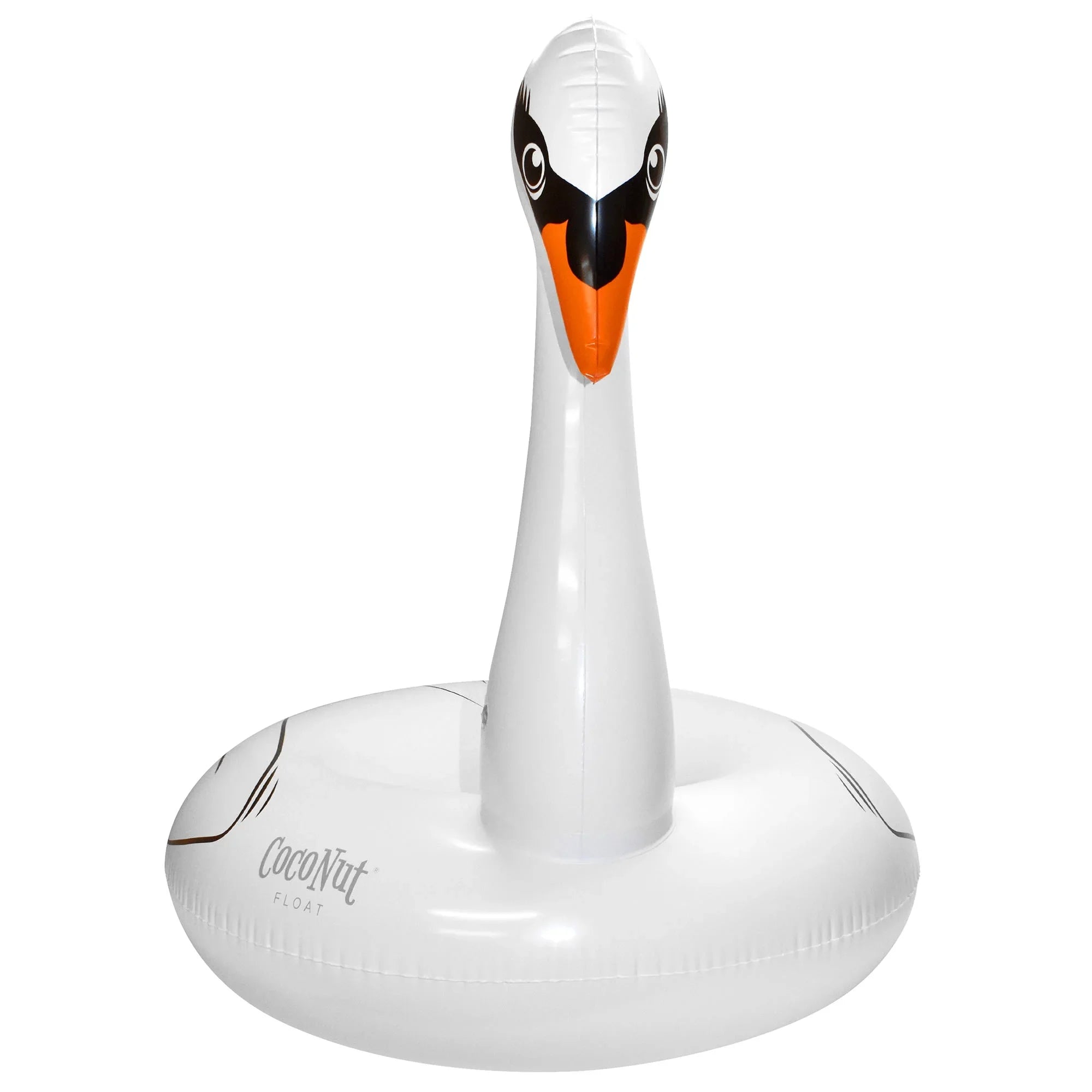 CocoNut Float: Majestic White Swan Pool Ring - 48"x43" Inflatable, Jumbo Round Water Raft, Anti-Leak, Durable, Party
