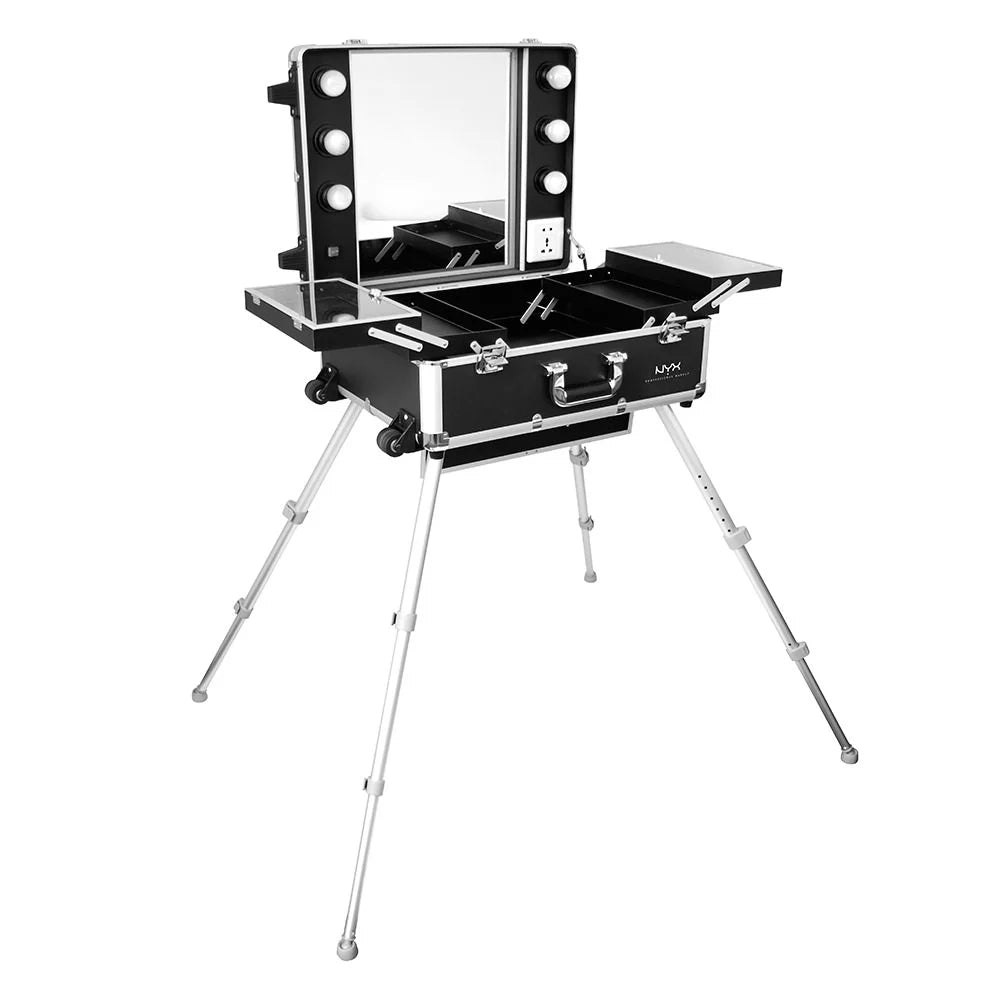 Professional Makeup X-Large Makeup Artist Train Case With Lights