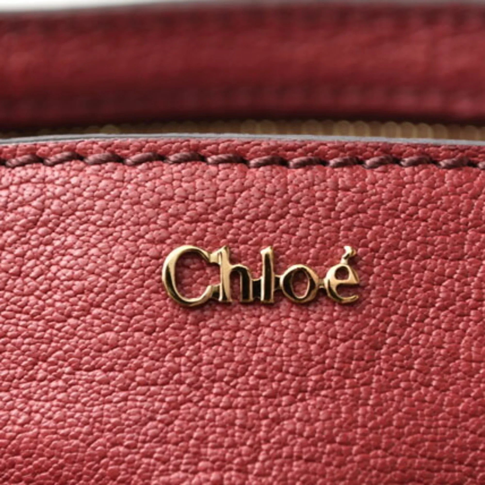 Pre-Owned Chloé Chloe handbag shoulder bag 2way  Elsie leather Bordeaux (Good)