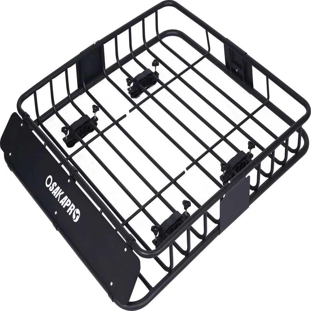 Universal Fit Black Steel Top Mount Roof Rack 43" Heavy-Duty Steel Weatherproof - Rooftop Cargo Carrier Basket