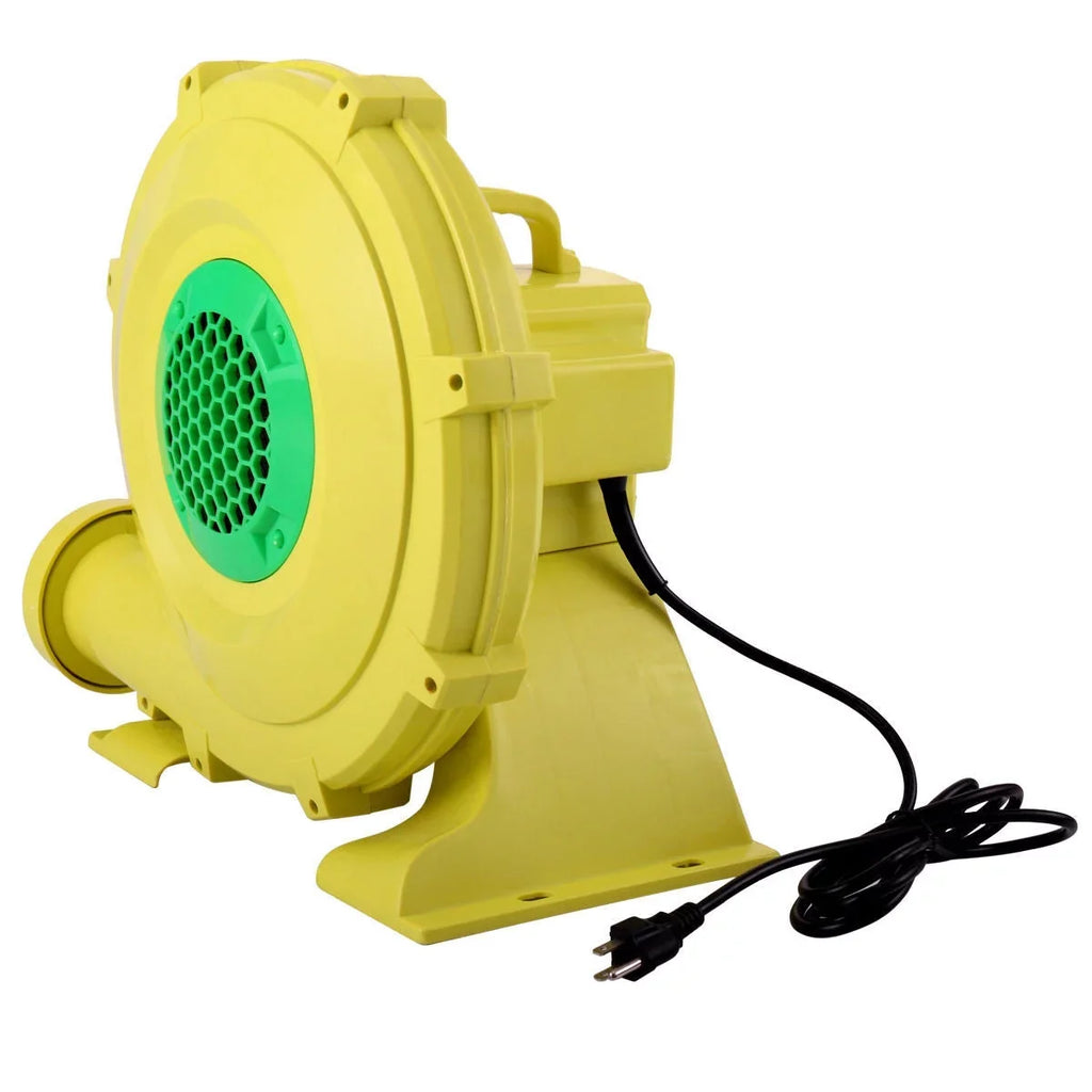 Outdoor Indoor Air Blower, Pump Fan for Inflatable Bounce Castle, Water Slides, Safe, Portable - Yellow and Green