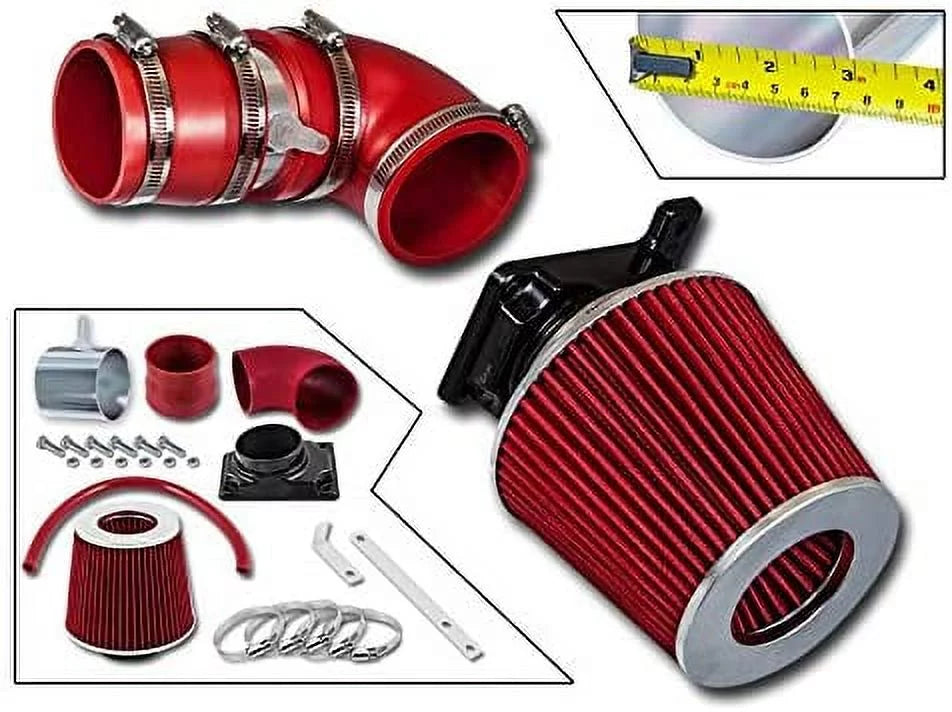 Rtunes Racing Short Ram Air Intake Kit + Filter Combo  Compatible For 02-07 Mitsubishi Lancer 2.0L