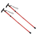 Uxcell Trekking Poles Collapsible Hiking Pole Telescopic Aluminum Alloy Red, 2Pack