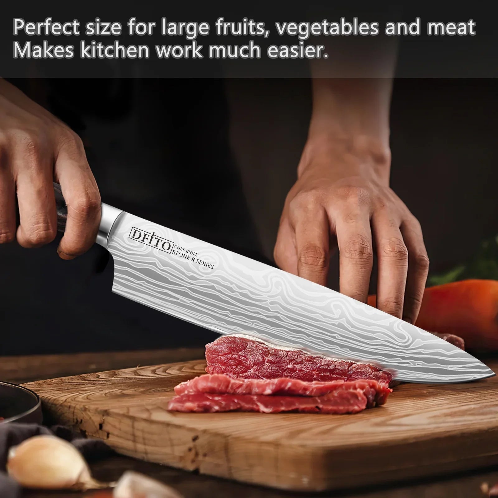 3PCS  Chef Knife, Professional Kitchen Knives,High Carbon Stainless Steel Chefs Knife Set, Ultra Sharp Blade, Ergonomic Handle and Gift Box for Home or Restaurant