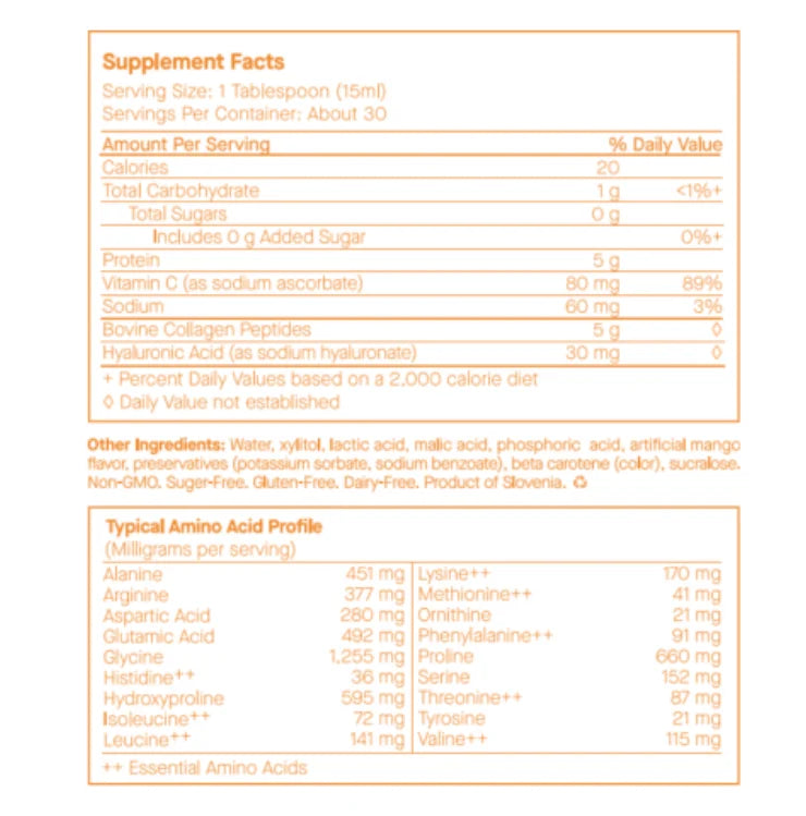 Spoiled Child E27 Extra Strength Liquid Collagen- Mango Flavor- 15.2 oz (450 ml)