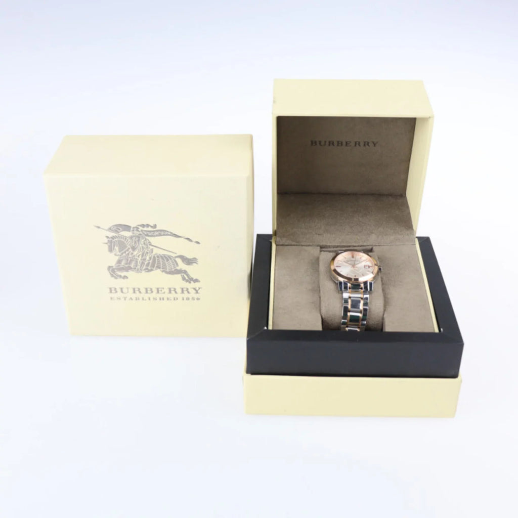 Pre-Owned  Burberry   watch BU9105 stainless steel silver rose gold quartz (Good)