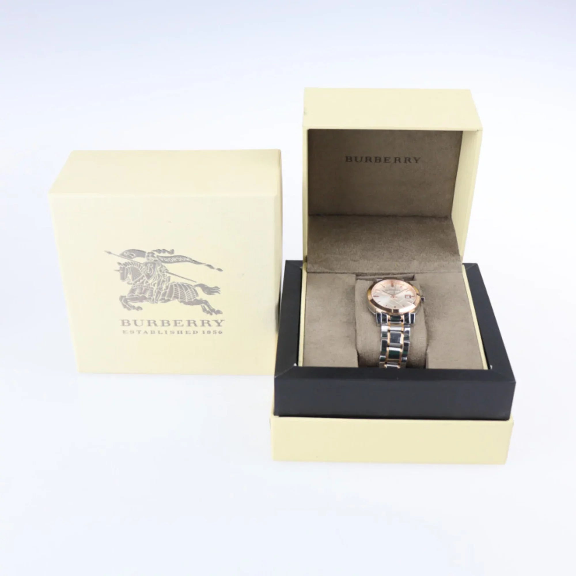 Pre-Owned  Burberry   watch BU9105 stainless steel silver rose gold quartz (Good)