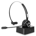 Comfortable Bluetooth Headset, -M97 Wireless Headset with Microphone, Wireless Cell Phone Headset with Noise Isolation Mic Charging Base Mute Function for Oppo RX17 Pro With Charging Dock