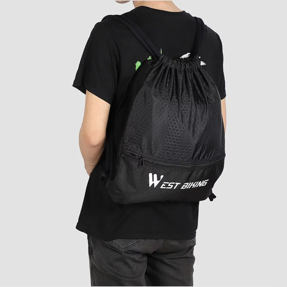 Drawstring Bag Outdoor Sports Sackpack Backpack, Black