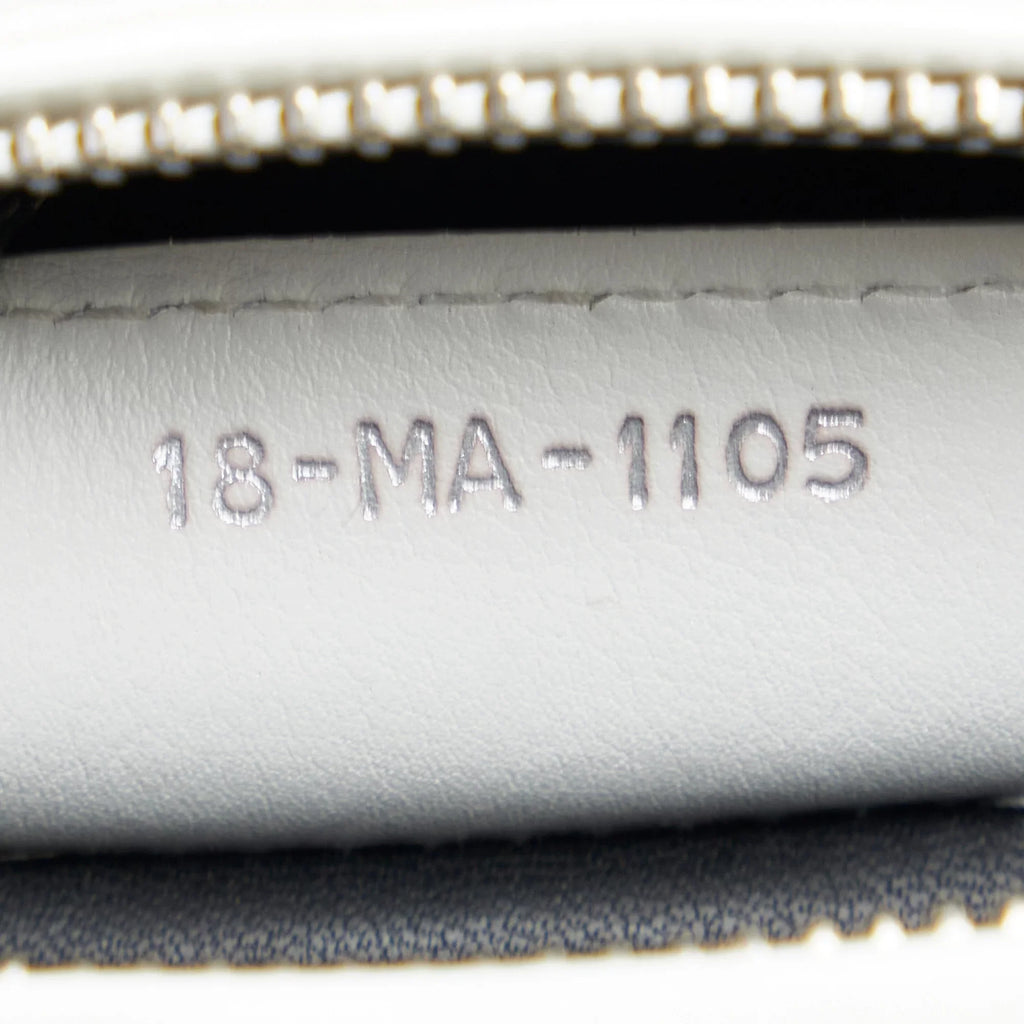 Pre-Owned Authenticated Medium Lambskin Paradise Lady Dior Leather White Satchel Unisex (Good)