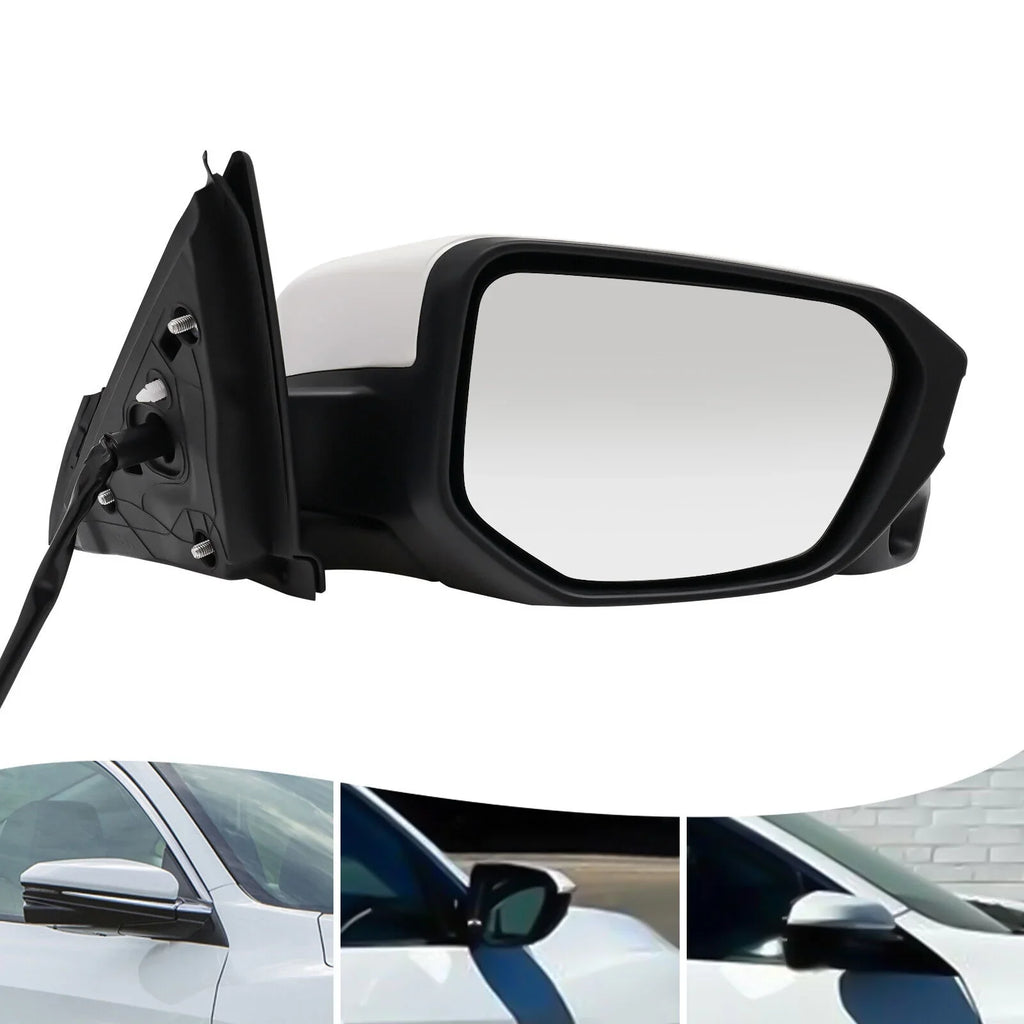 Right Side Mirror Power Heated View Camera Fit 2016-2020 Honda Civic Sedan White
