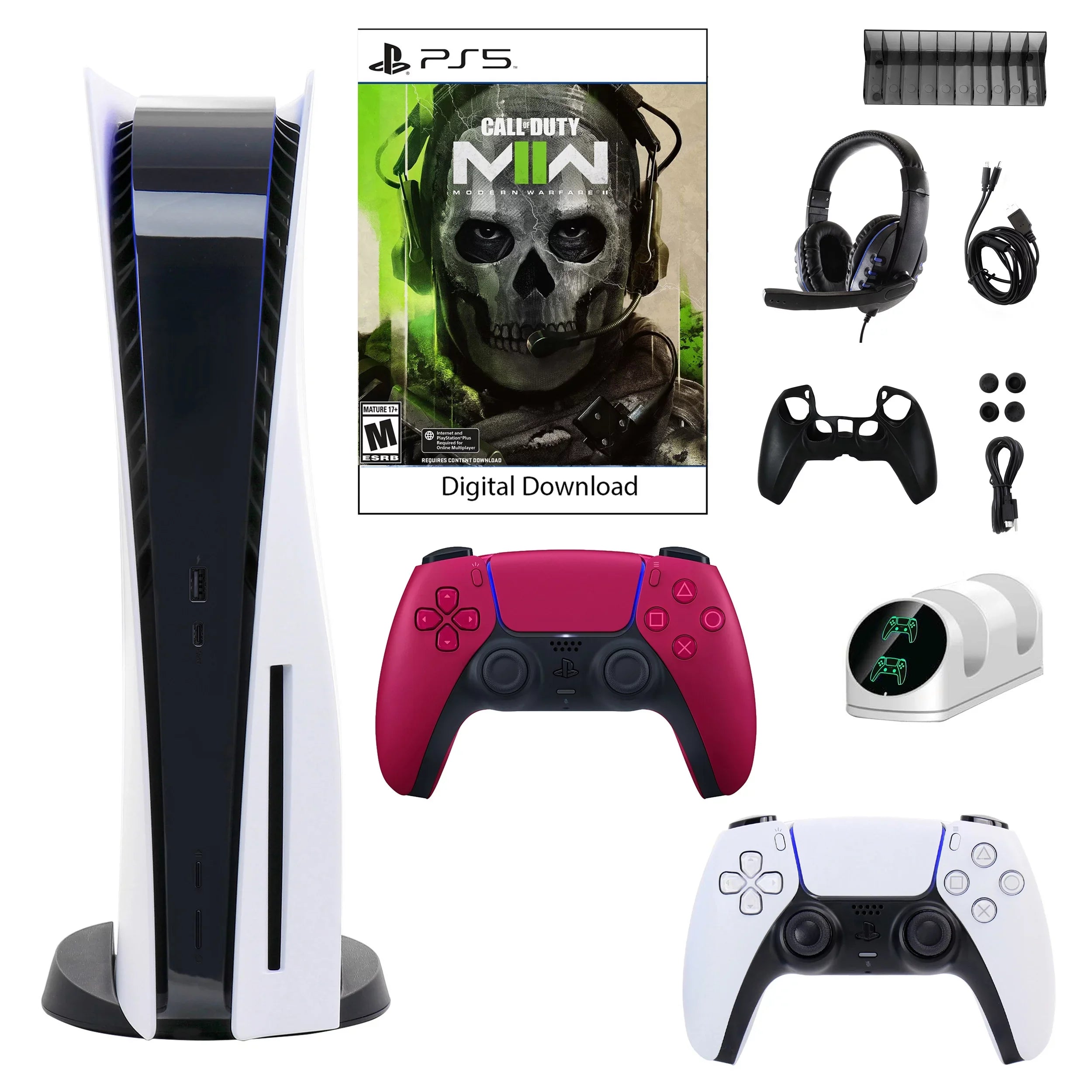 Sony PlayStation 5 Core Console with Call of Duty: Modern Warfare  with Accessories and DualSense Controller in Cosmic Red