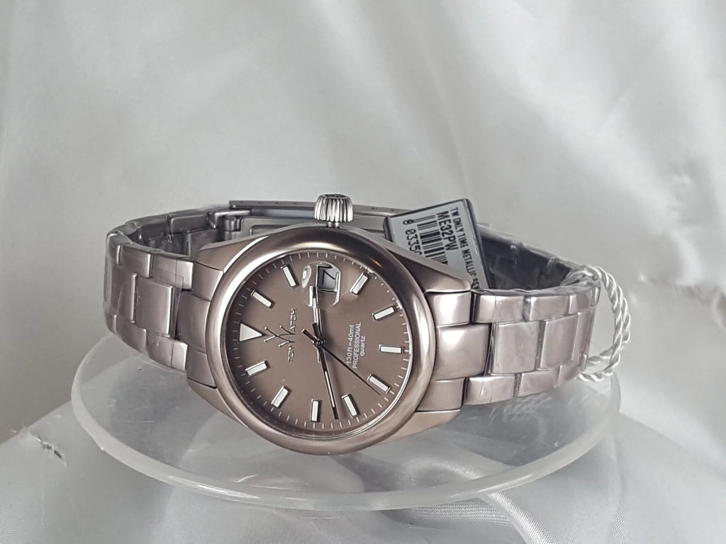 ToyWatch ME32PW Ladies "Metallic Stones" Pewter Color Aluminum Watch