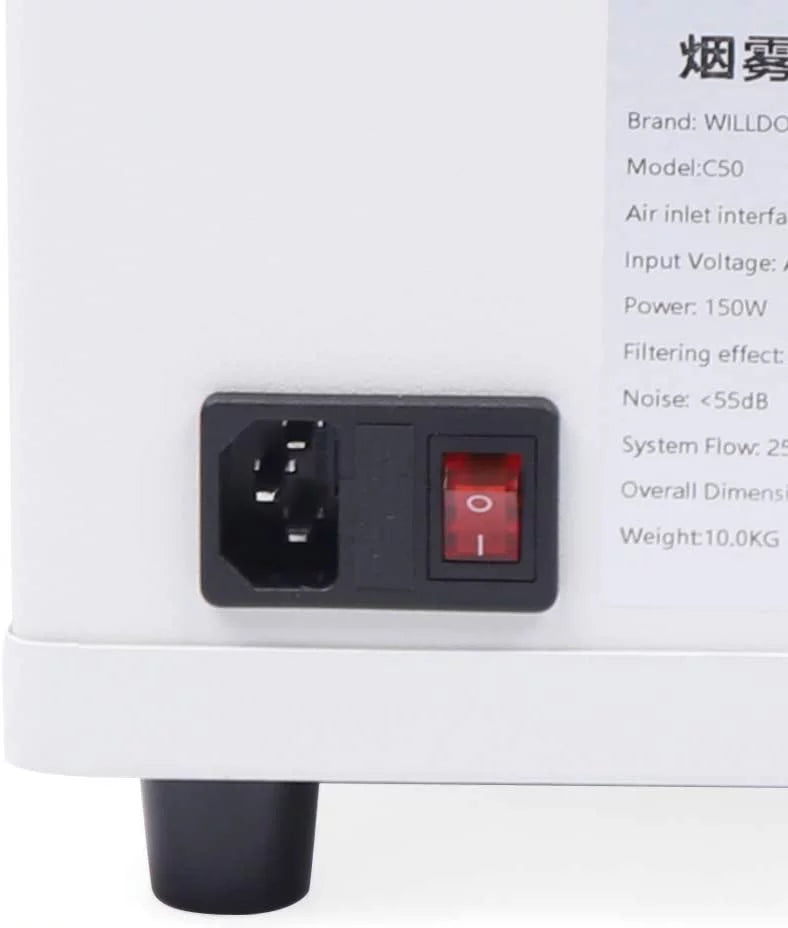 Fetcoi Fume Extractor With Hose, 3-Layer Filter Smoke & Air Purifier Singel-Head 360° Rotatable
