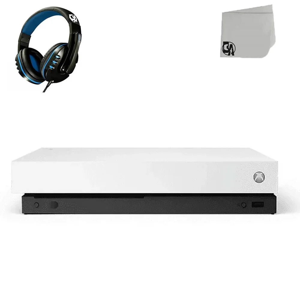 Microsoft Xbox One X 1TB, 4K Ultra  White Console Only with Headset   Bundle Used
