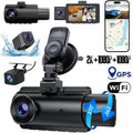 3 Lens Cars True 4K Dual Dash Camera Front & Rear WiFi& Track Video Recorder