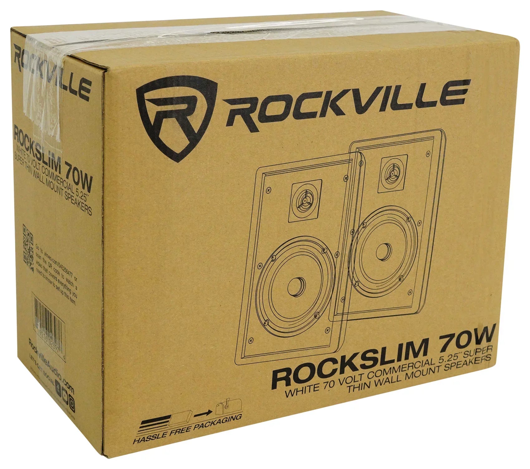 2-Channel Amplifier+(12) Slim White Wall Speakers for Restaurant/Bar/Cafe