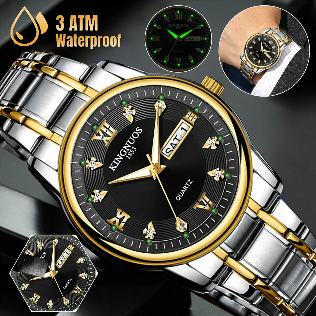 Men's Watch Relojes De Hombre Stainless Steel Quartz Classic Luminous Waterproof