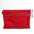 Pre-Owned Balenciaga 273022 Women's Leather Clutch Bag Red Color (Good)