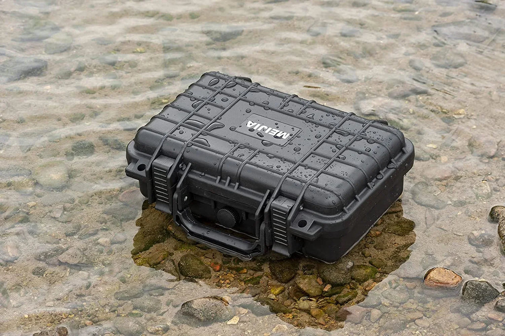 Portable All Weather IP67 Waterproof Protective Hard Case, Small Camera Case,Dry Case with Customizable Foam,Fit Use of Drones, Camera,Equipments, 11.65 x8.35 x3.78 (Elegant Black)