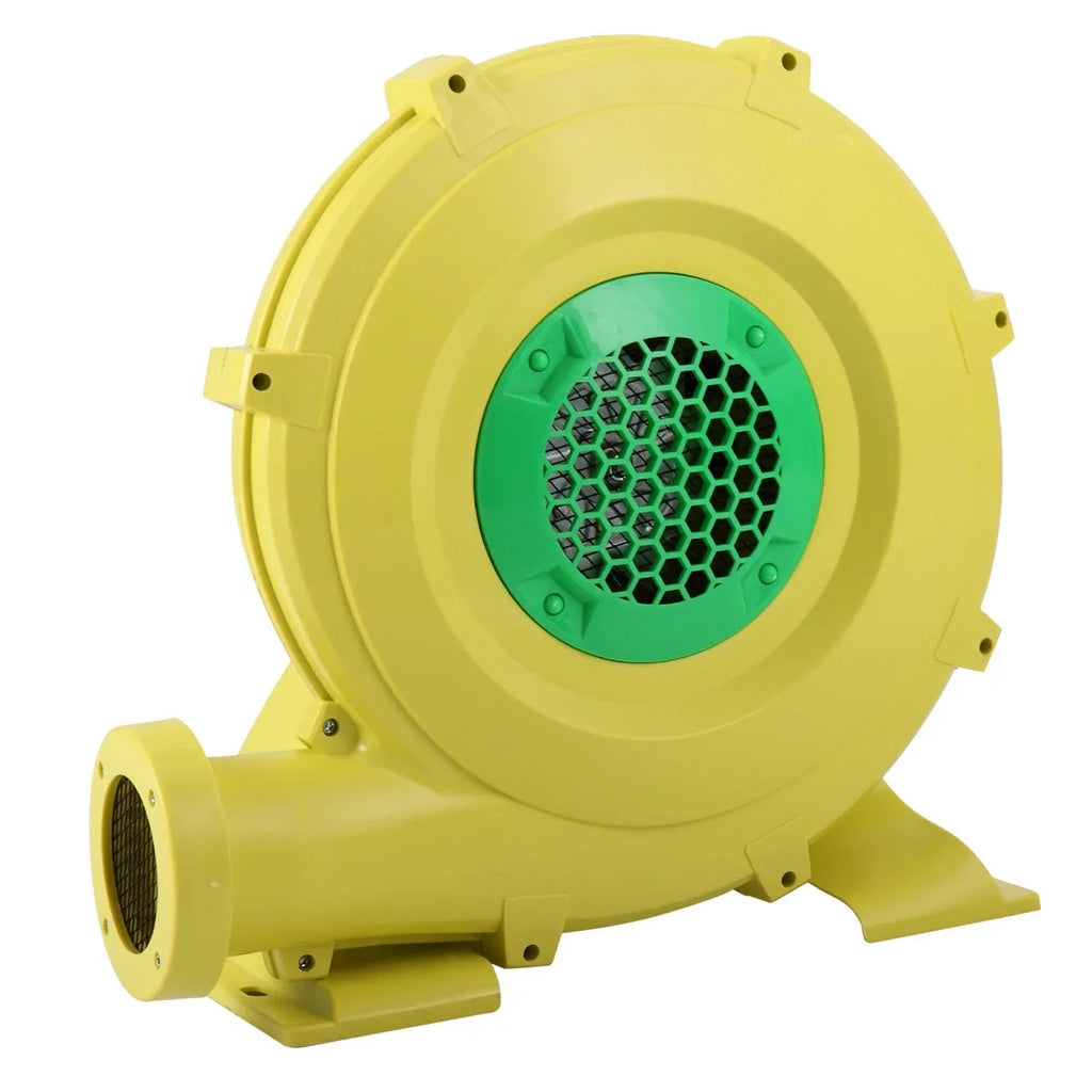 Outdoor Indoor Air Blower, Pump Fan for Inflatable Bounce Castle, Water Slides, Safe, Portable - Yellow and Green