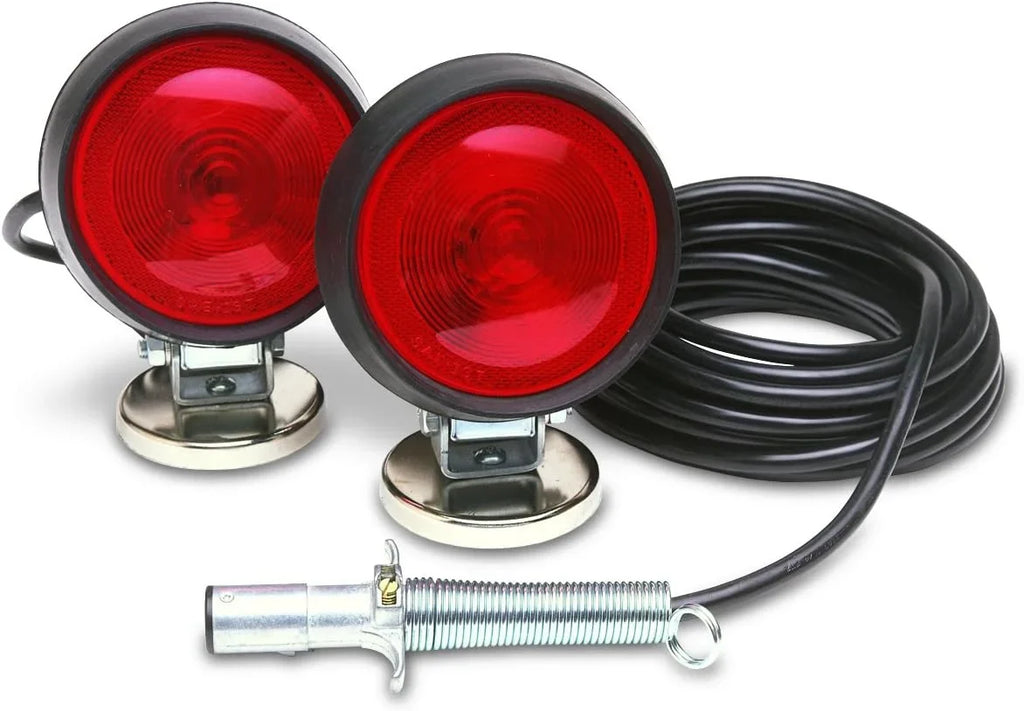 Custer Products CUPHDTL30B 30 ft. Cord 4 Round 70 Round Magnets  Towing Stock Box Plug