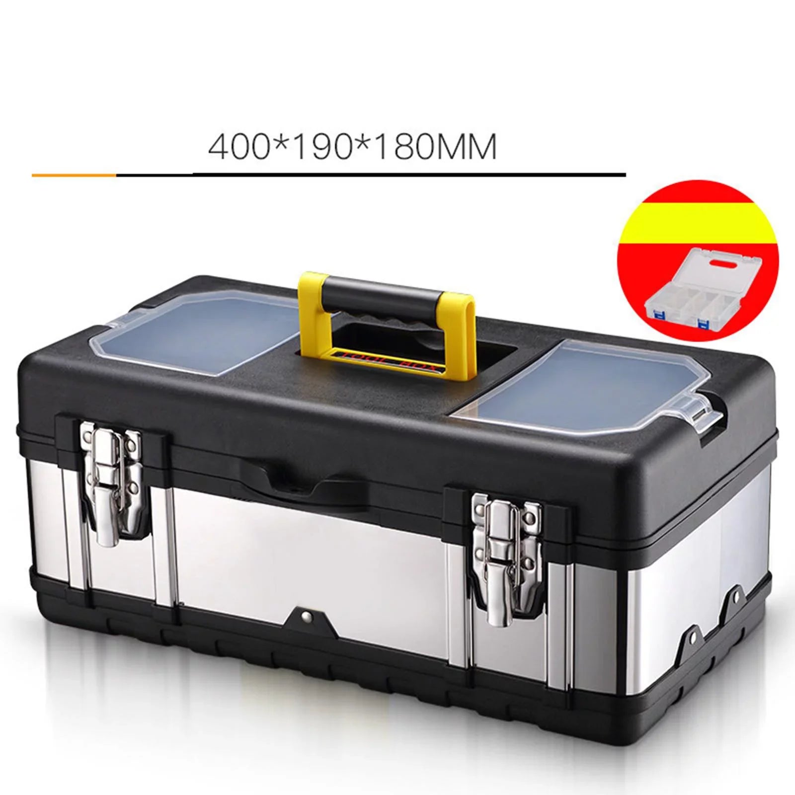 Toolbox Repair Tools Storage Case Lockable Carry Case for Car Trunks Plumber 17inch
